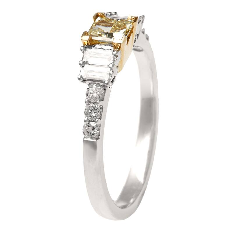 18k Two-tone Gold 1ct TDW Yellow and White Diamond Ring (H-I, SI1-SI2)