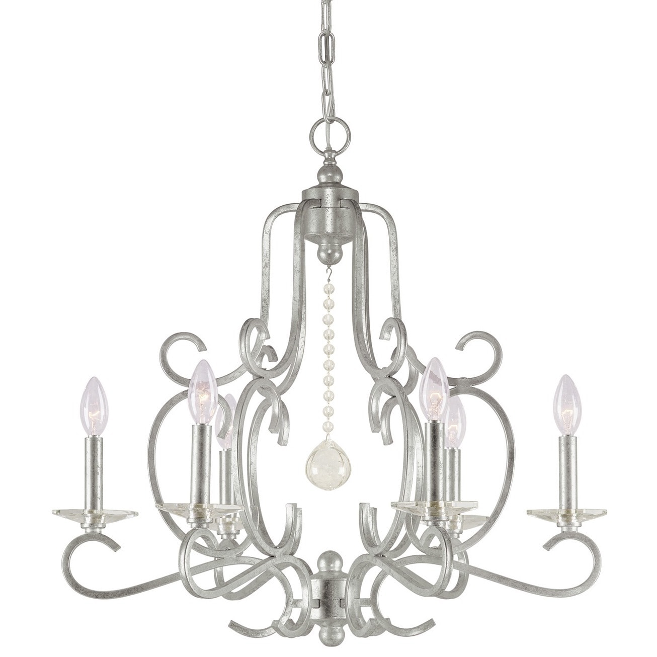 Crystorama Orleans Collection 6-light Olde Silver Chandelier - Chandeliers For Bedrooms by Overstock.com
