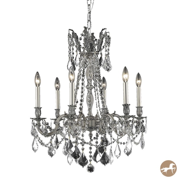 Christopher Knight Home Lucerne 6 light Royal Cut Crystal and Pewter Chandelier Christopher Knight Home Chandeliers & Pendants