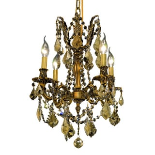 Somette Zurich 4-light Royal Cut Gold Crystal and French Gold Chandelier (Zurich 4-Light Gold Chandelier) - Chandeliers For Bedrooms by Overstock.com
