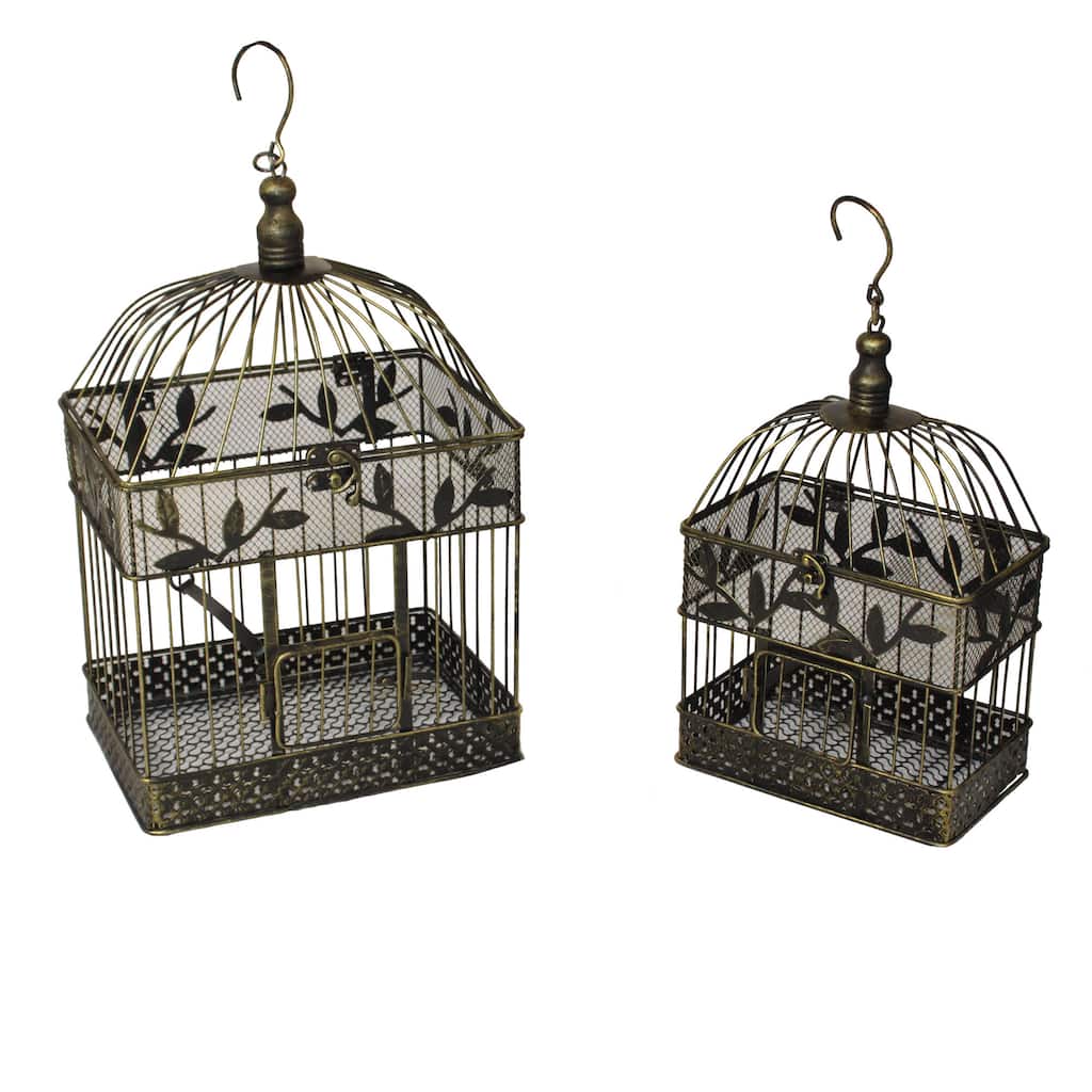 Casa Cortes Decorative Metal Bird Cages (Set of 2)