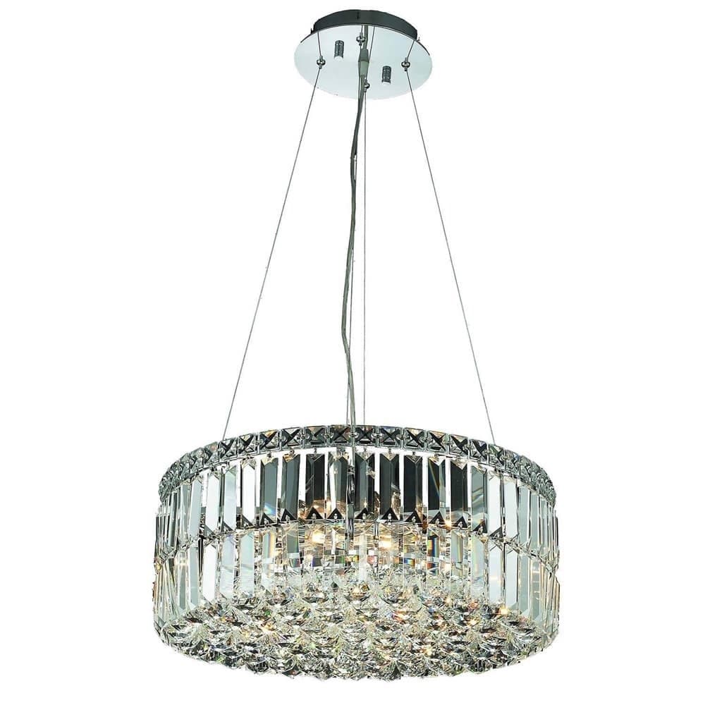 Somette Lausanne 12-light Royal Cut Crystal and Chrome Chandelier (Lausanne 12-Light Chrome Chandelier) - Chandeliers For Bedrooms by Overstock.com