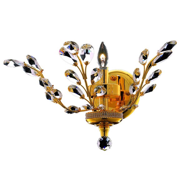 Somette Bern Royal Cut Crystal and Gold 1 light Wall Sconce   15767126