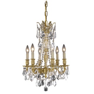 Somette Lucerne 6-light Royal Cut Crystal/ French Gold Chandelier (Lucerne 6-Light French Gold Chandelier) - Chandeliers For Bedrooms by Overstock.com