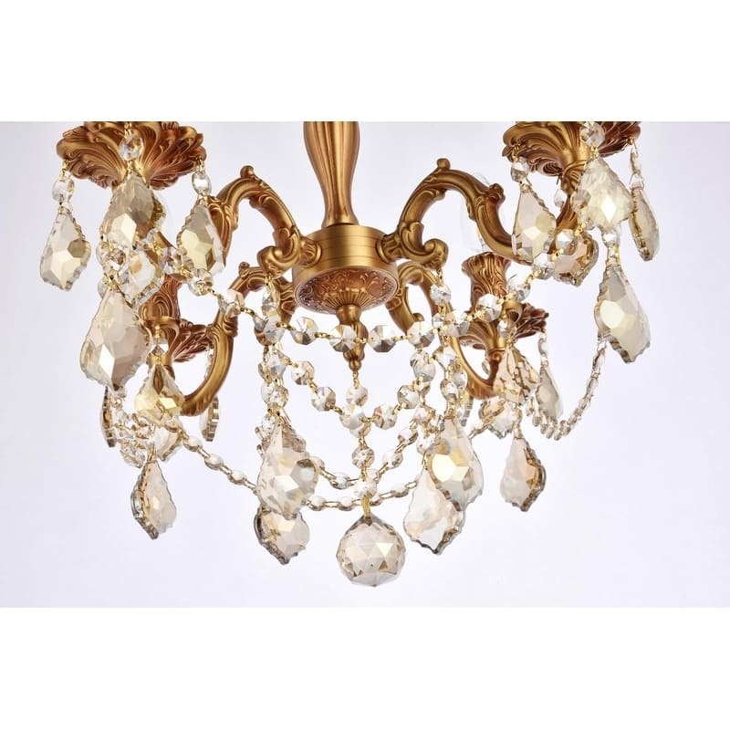 Somette Zurich 4-light Royal Cut Gold Crystal and French Gold Flush Mount