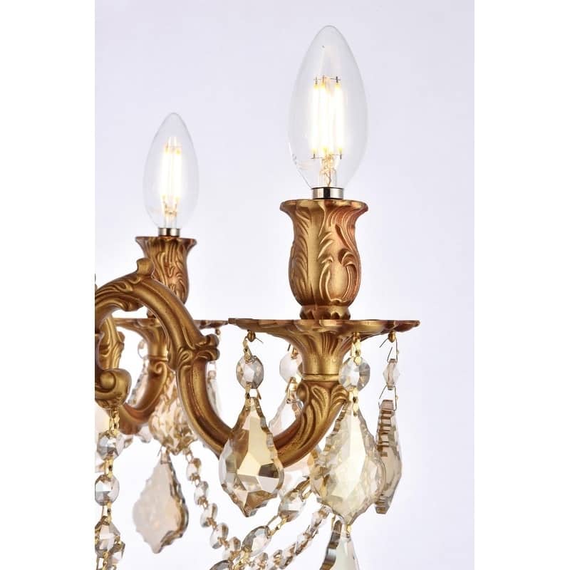 Somette Zurich 4-light Royal Cut Gold Crystal and French Gold Flush Mount