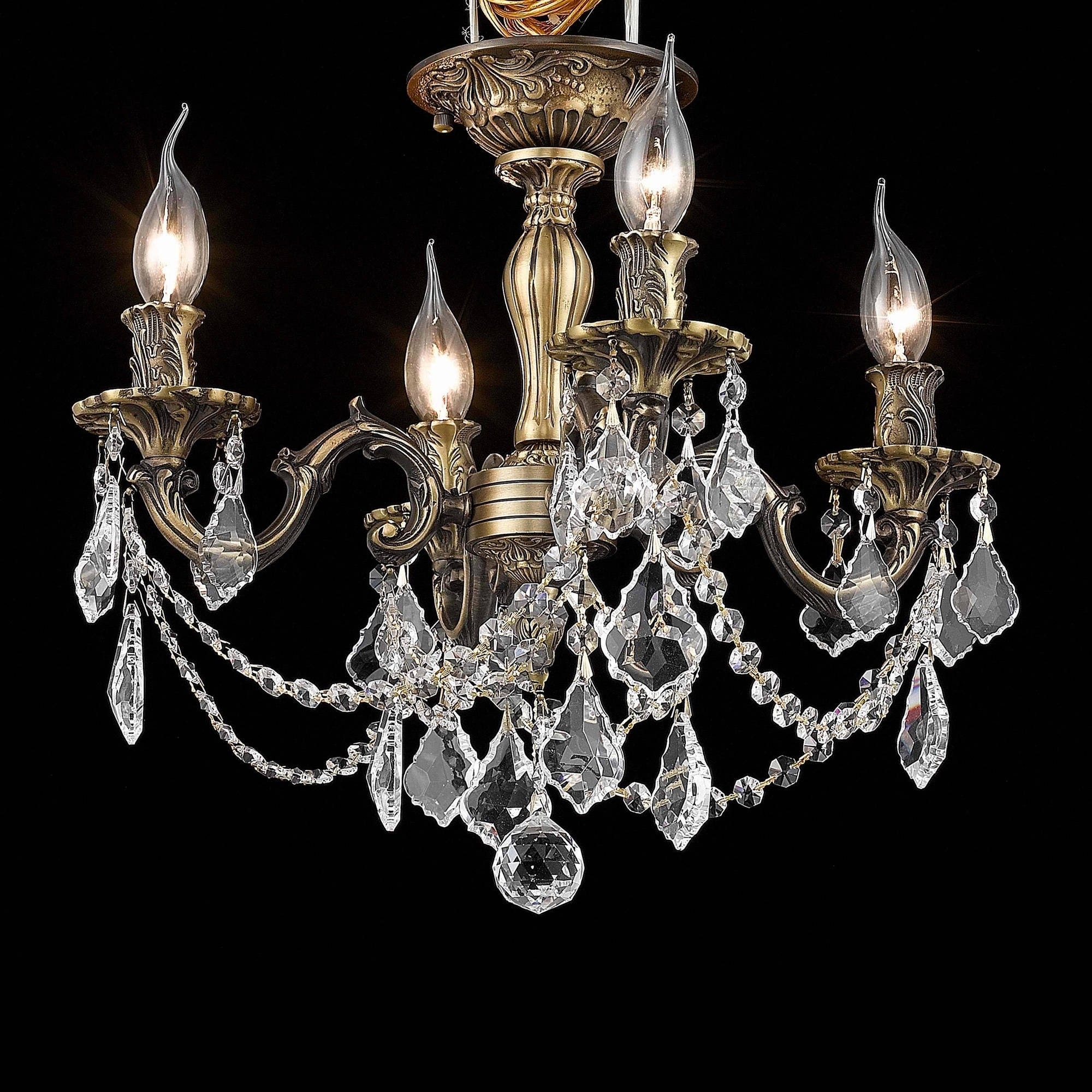 Christopher Knight Home 4 light Royal Cut Antique Bronze Flush Mount (Crystal and aluminumFinish Antique bronzeNumber of lights Four (4)Requires Four (4) 60 watt max bulb (not included)Bulb type E12, 110V 125VDimensions 17 inches long x 17 inches wid