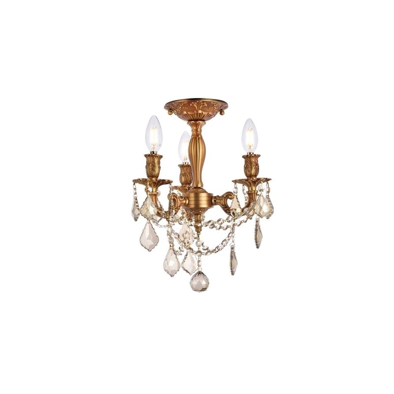 Christopher Knight Home Lugano 3 light Royal Cut Crystal And French Gold Flush Mount