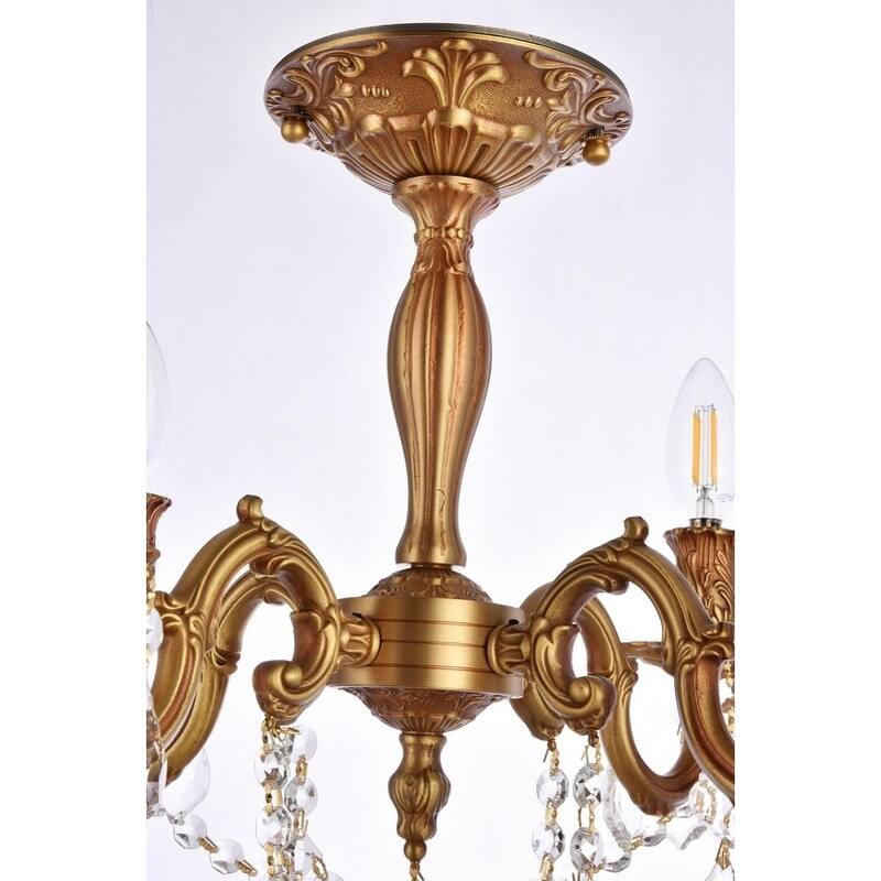 Somette Zurich 4-light Royal Cut Crystal and French Gold Flush Mount