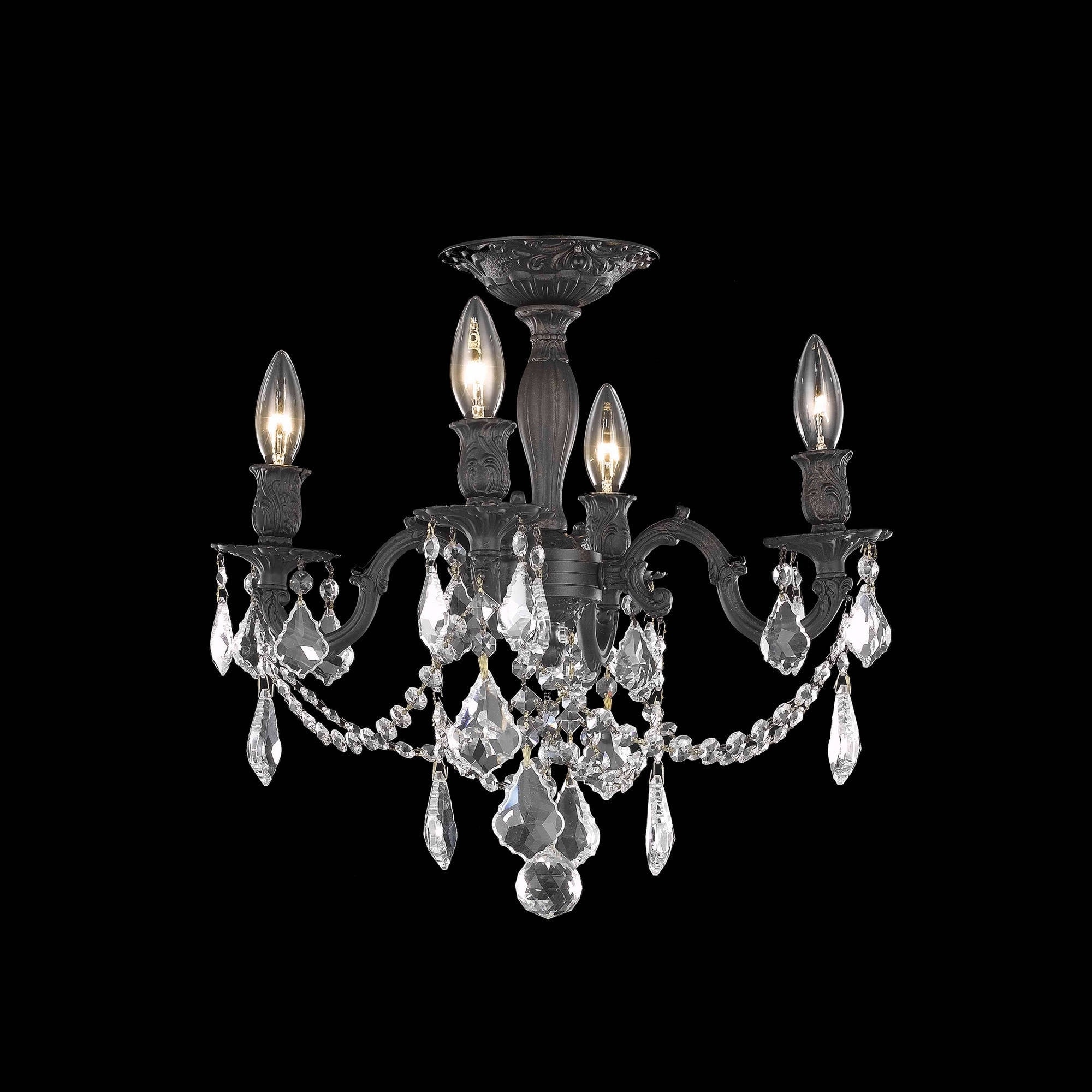 Christopher Knight Home Zurich 4 light Royal Cut Crystal And Bronze Flush Mount