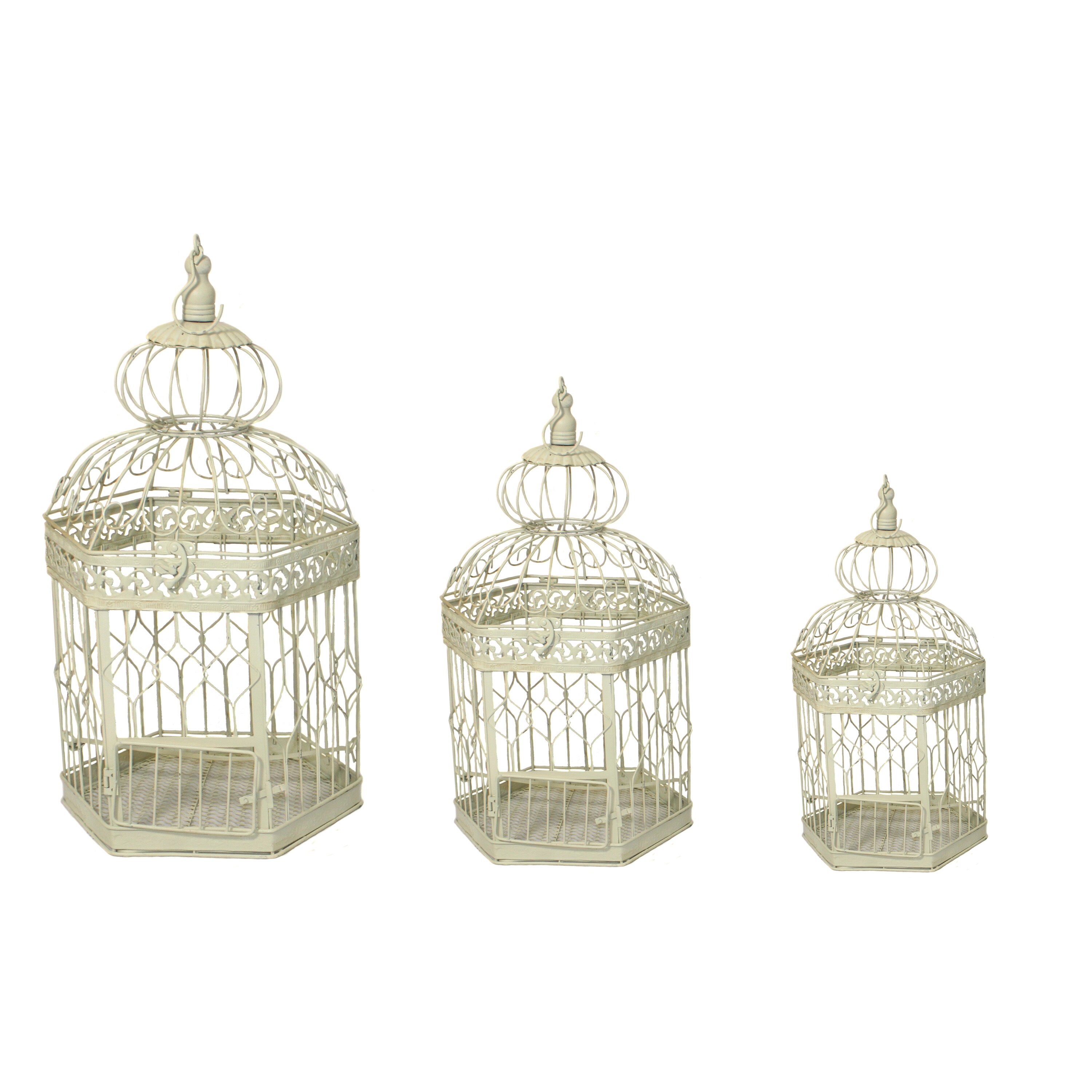 Shop Casa Cortes Vintage Decorative Metal Bird Cages Set Of 3