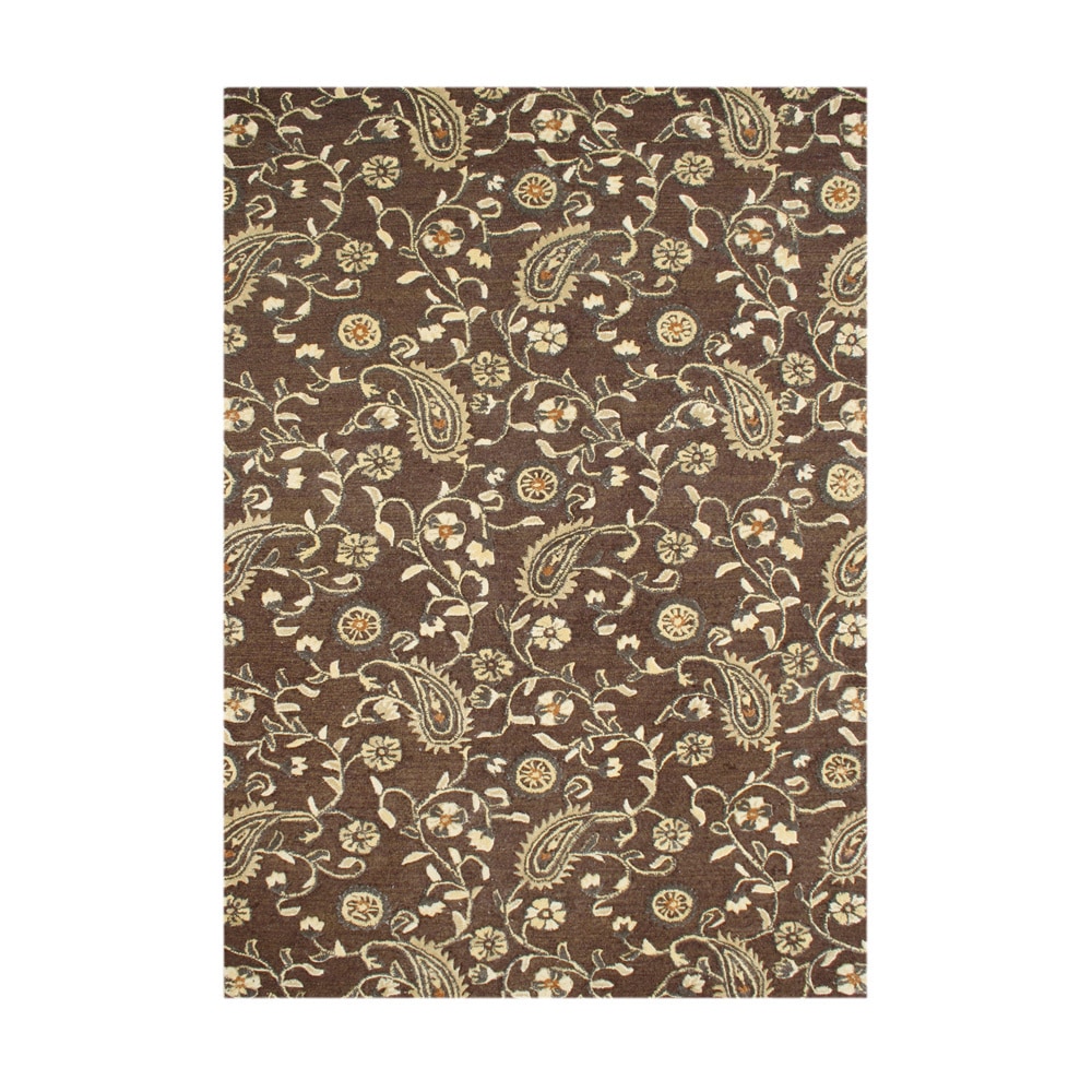 Alliyah Handmade Tobacco Brown Area Rug (9 X 12)