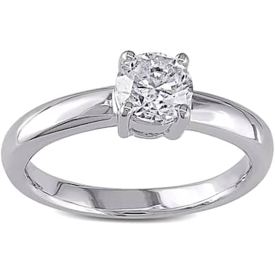 Miadora Signature Collection 14k White Gold 1ct TDW Certified Diamond Solitaire Engagement Ring