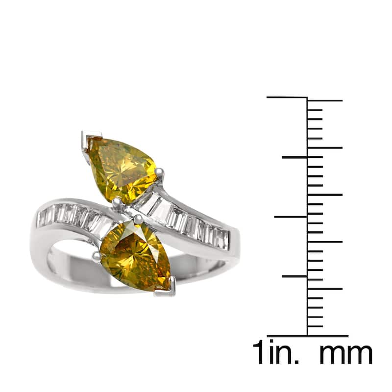 18k Gold 2 3/4ct TDW Yellow and White Diamond Bypass Ring (G-H, SI1-SI2)
