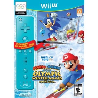 WII U   Mario & Sonic Sochi 2014 Olympic Winter Games with Blue Wii Remote Plus Nintendo Sports & Racing