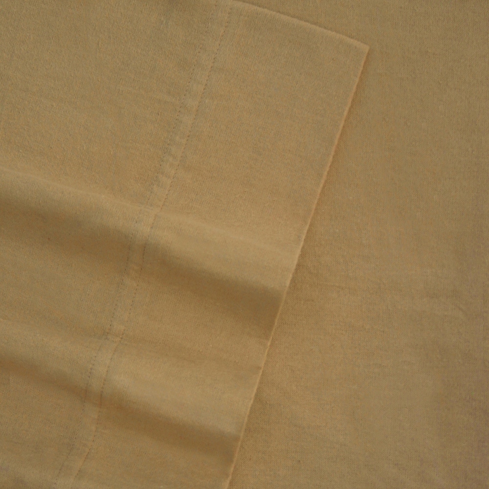 Tribeca Living Tribeca Living Solid Flannel Deep Pocket Sheet Set Tan Size King