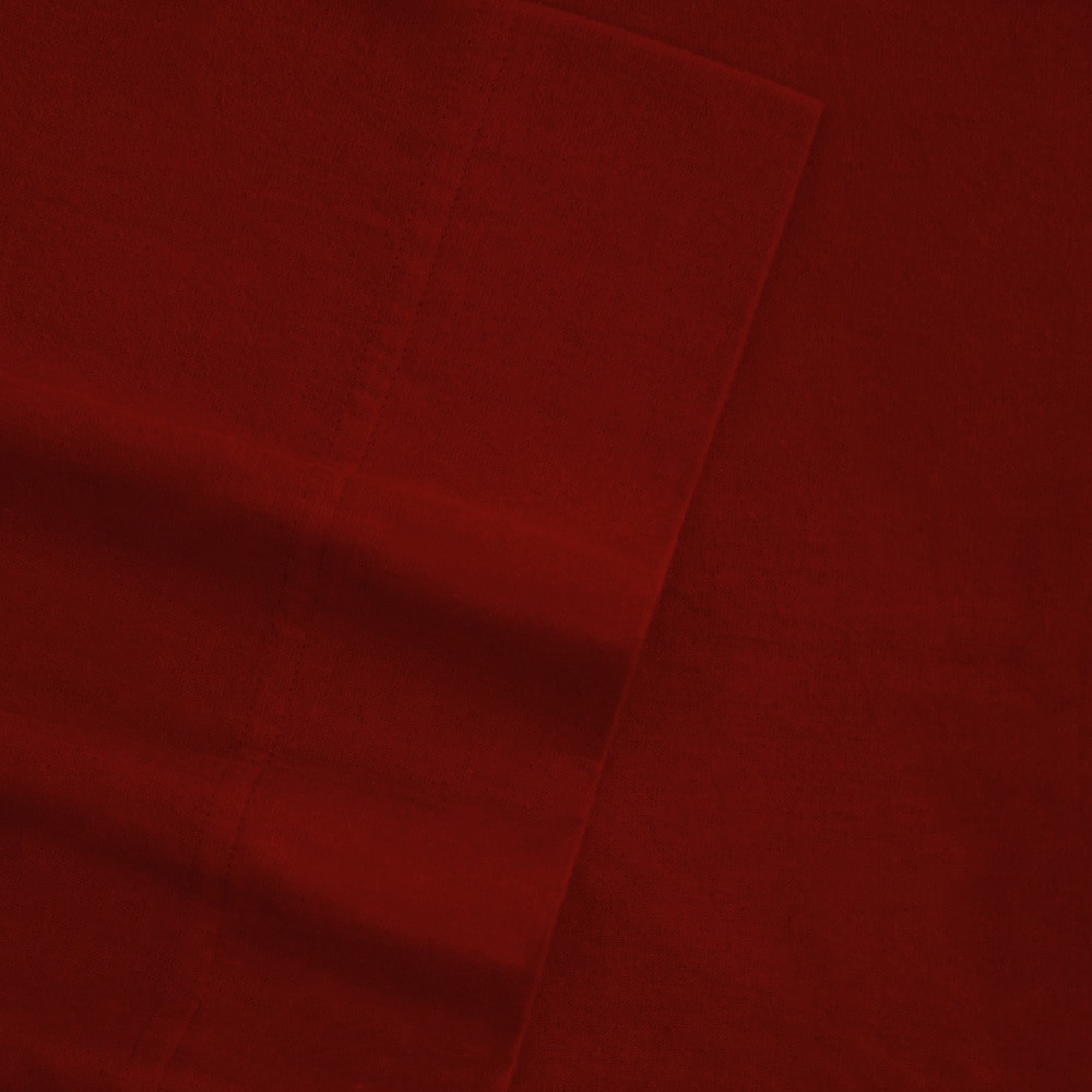 Tribeca Living Tribeca Living Solid Flannel Deep Pocket Sheet Set Red Size King