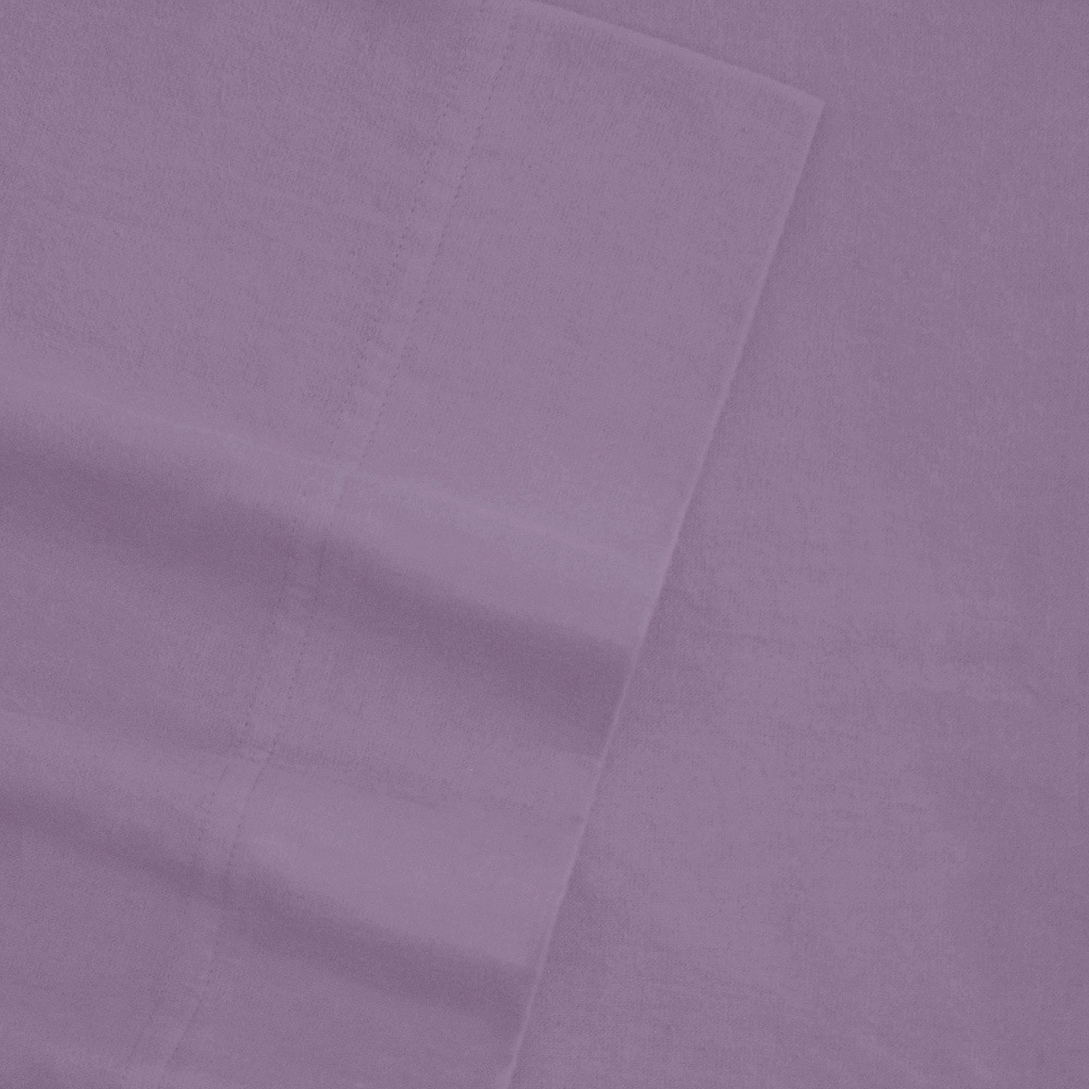 Tribeca Living Tribeca Living Solid Flannel Deep Pocket Sheet Set Purple Size King