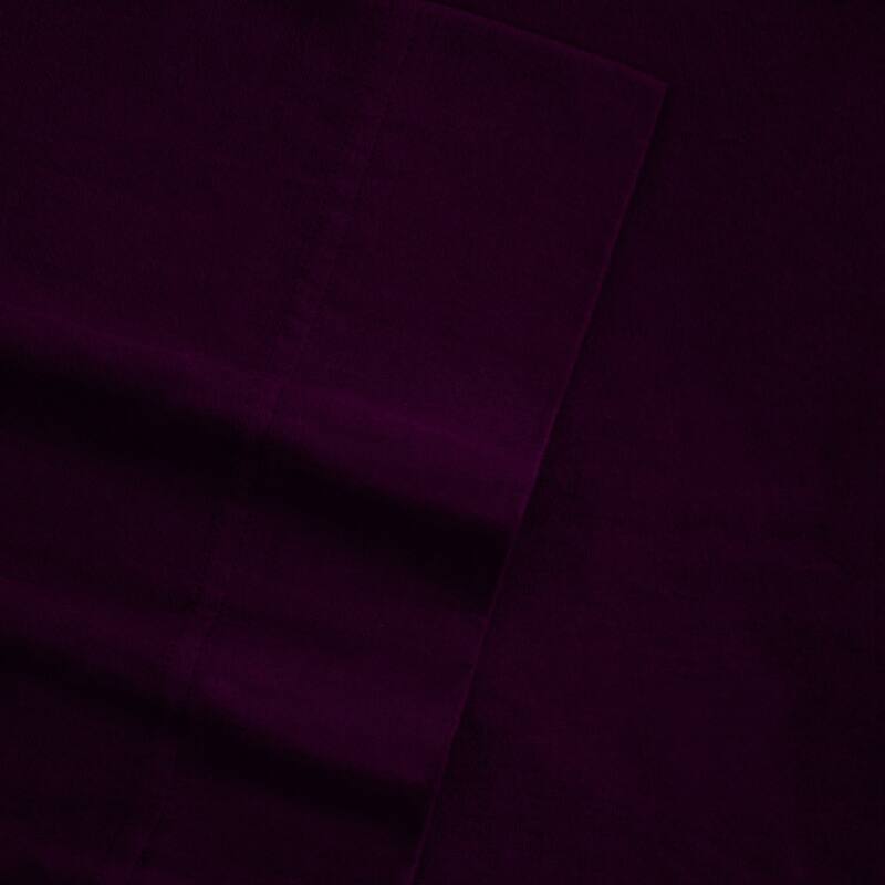 Tribeca Living Solid Flannel Extra Deep Pocket Sheet Set - Casual/Modern & Contemporary - Extra Deep Pocket/Deep Pocket - Purple - 4 Piece - King
