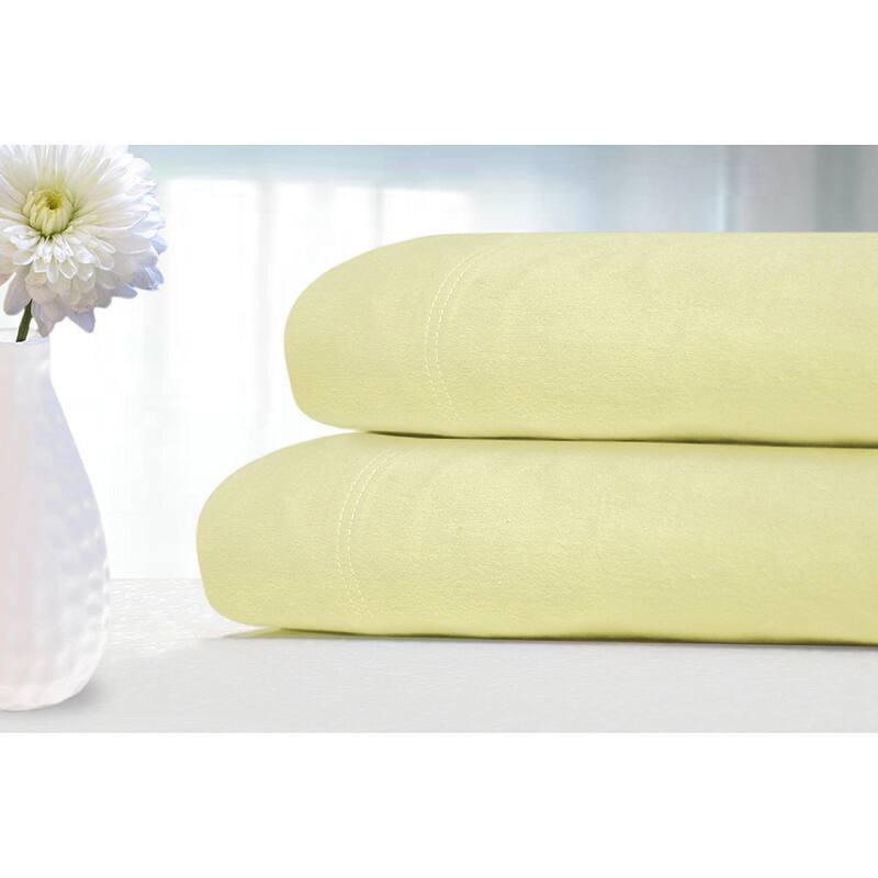Tribeca Living Solid Flannel Extra Deep Pocket Sheet Set