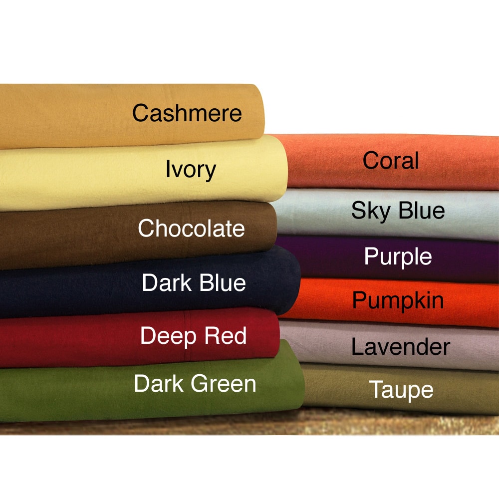 Tribeca Living Solid Flannel Extra Deep Pocket Sheet Set