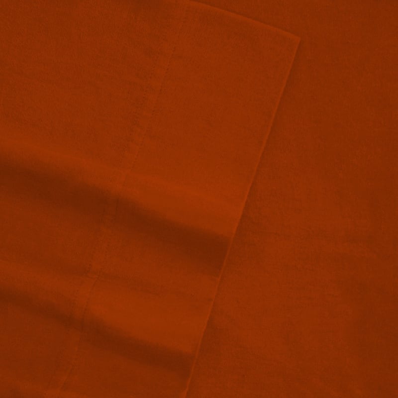 Tribeca Living Solid Flannel Extra Deep Pocket Sheet Set - Casual/Modern & Contemporary - Extra Deep Pocket/Deep Pocket - Deep Red - 4 Piece - King