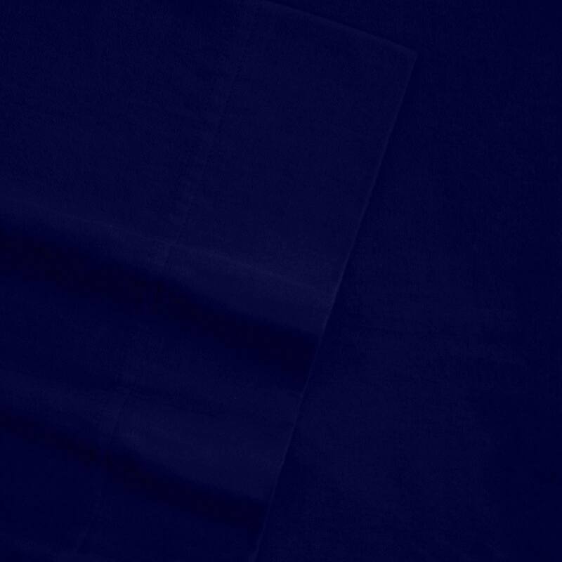 Tribeca Living Solid Flannel Extra Deep Pocket Sheet Set - Casual/Modern & Contemporary - Extra Deep Pocket/Deep Pocket - Slate Blue - 4 Piece - Queen