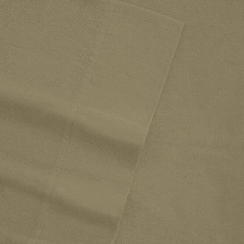 Tribeca Living Solid Flannel Extra Deep Pocket Sheet Set - Traditional/Modern & Contemporary - Extra Deep Pocket/Deep Pocket - Ivory - 4 Piece - Queen