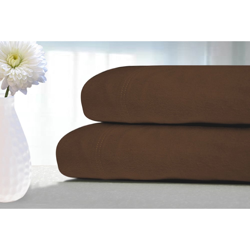 Tribeca Living Solid Flannel Extra Deep Pocket Sheet Set