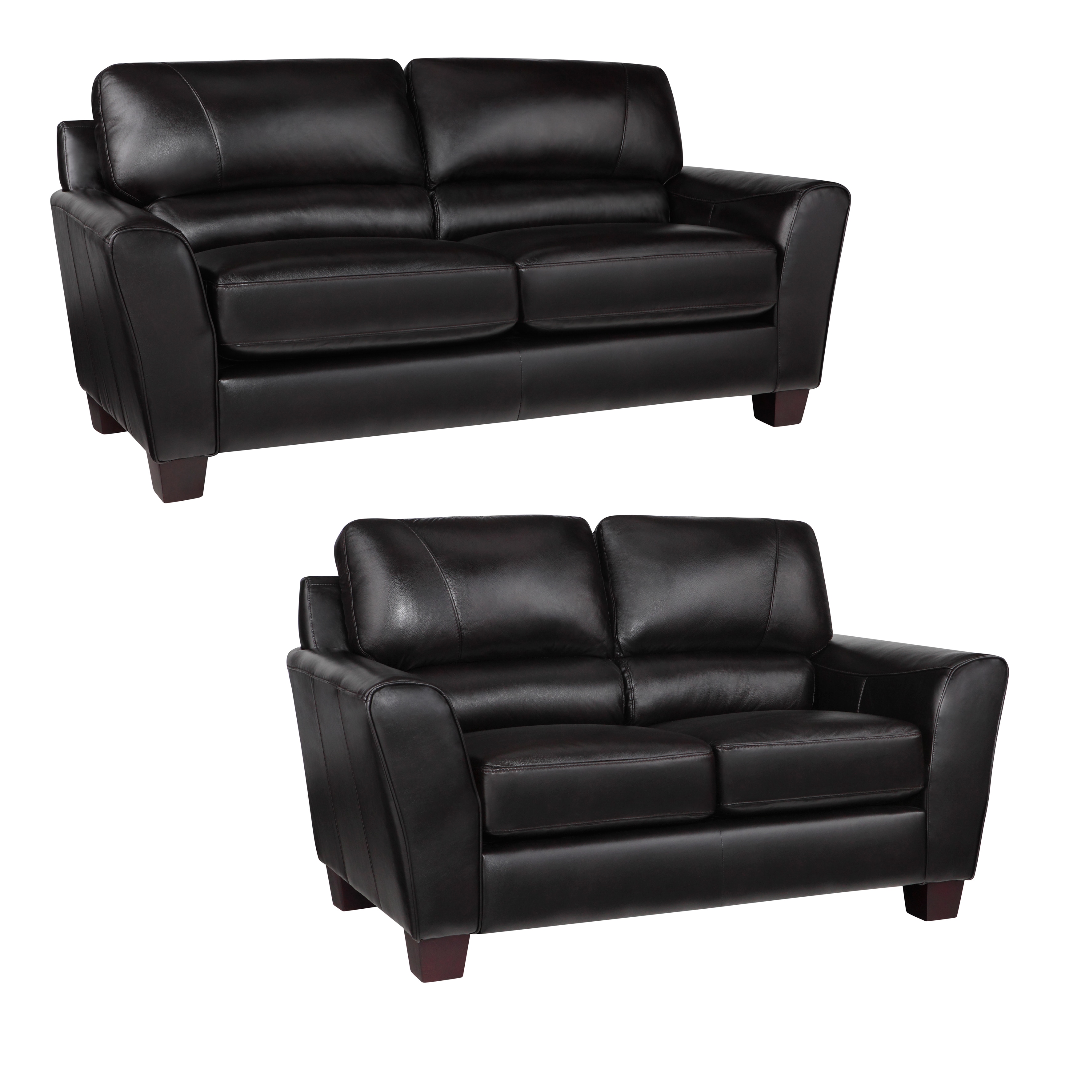 Excalibur Espresso Italian Leather Sofa And Loveseat