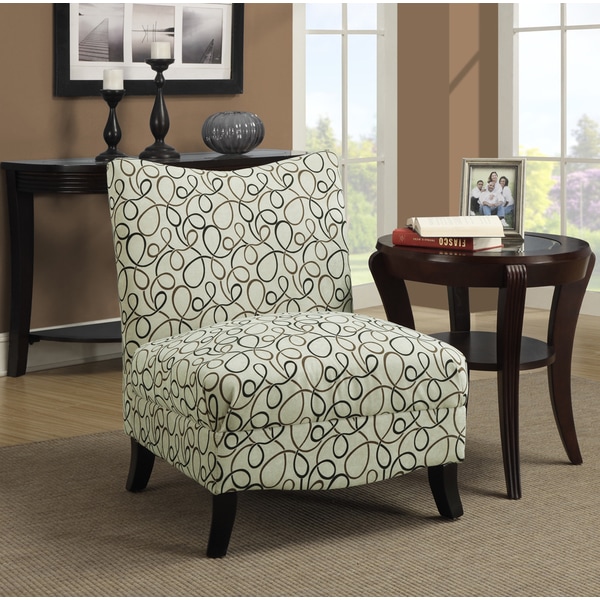 Tan Swirl Fabric Accent Chair Chairs