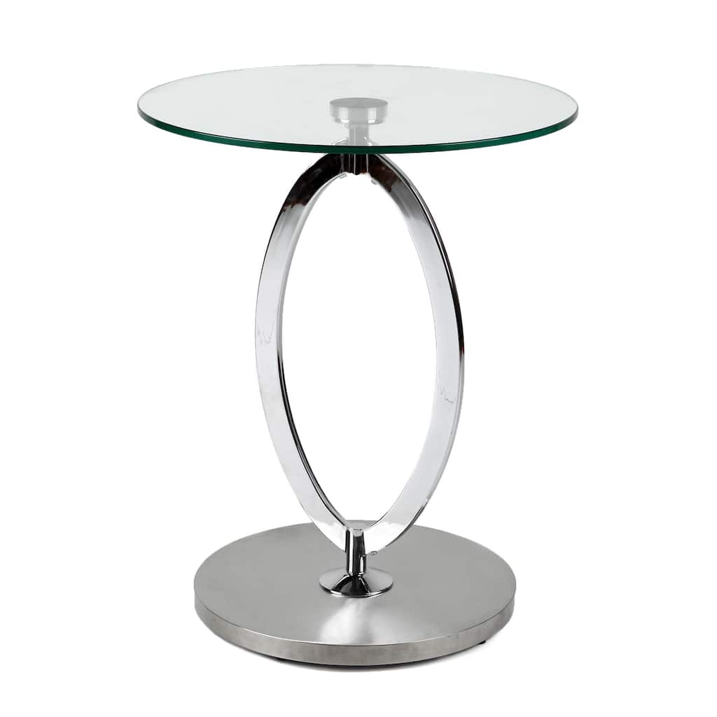 Round Chrome/Glass Side Table