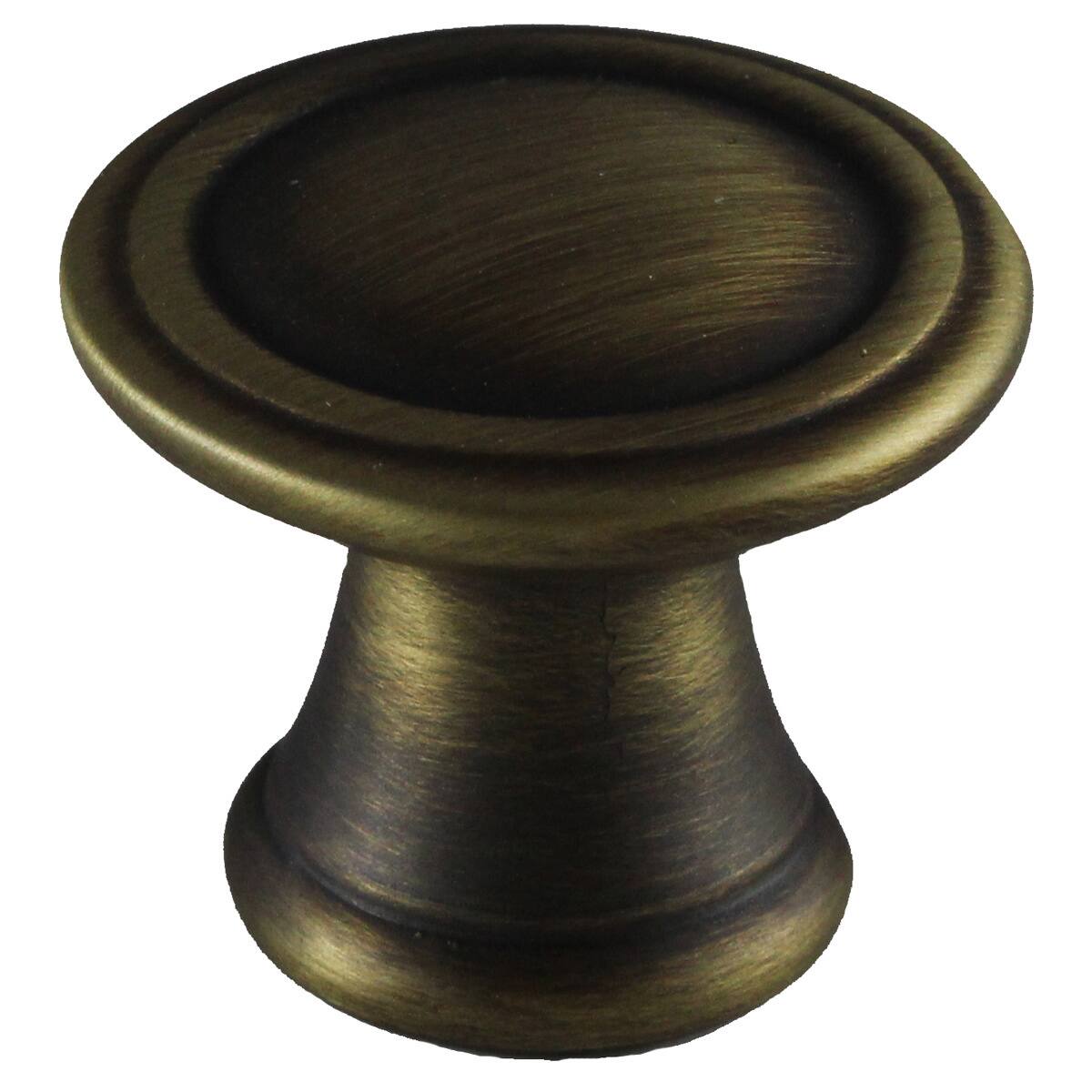 GlideRite 1.25inch Antique Brass Round Deco Knobs (Case of 25) Bed Bath & Beyond
