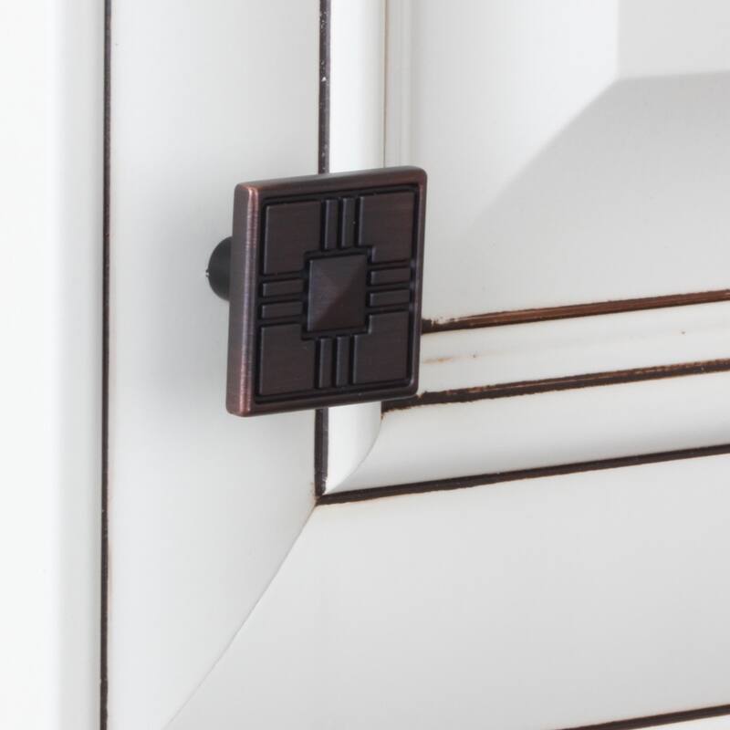 GlideRite 1.25-inch Craftsman Series Oil Rubbed Bronze Square Cabinet Knobs (Case of 25)
