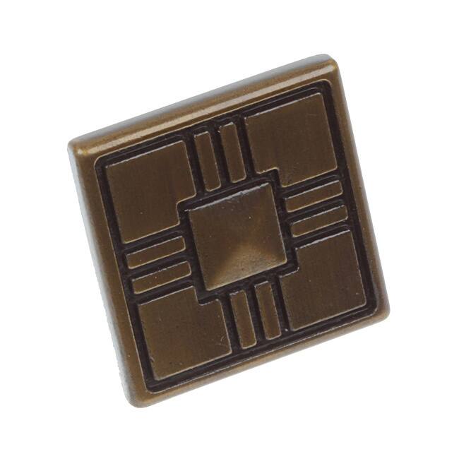 GlideRite 1.25-inch Craftsman Series Antique Brass Square Cabinet Knobs (Case of 25)