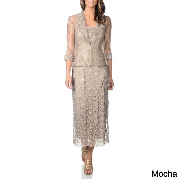 R&M Richards Women's 2pc Long Jacket Dress R & M Richards Evening & Formal Dresses