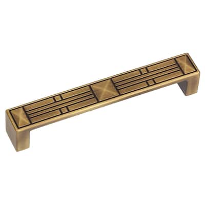 GlideRite 5-inch CC Craftsman Series Antique Brass Cabinet Pulls (Case of 25)