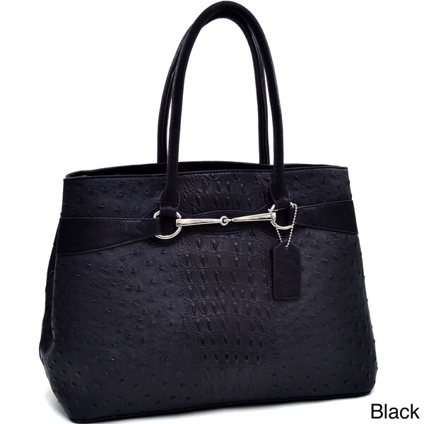 Shop Dasein Ostrich and Croco Embossed Shoulder Bag On Sale Free