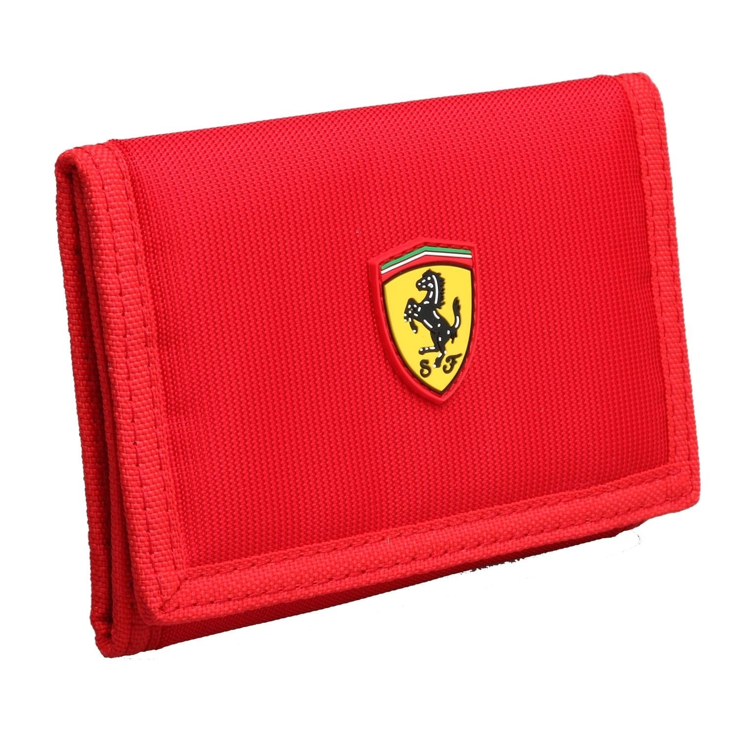 Ferrari Red Keyholder Wallet (RedDimensions 5.2 inches x 3.2 inches Weight 3.5 ouncesInterior pockets Zip pocket, ID slot, billfold pocket, built in key ring )