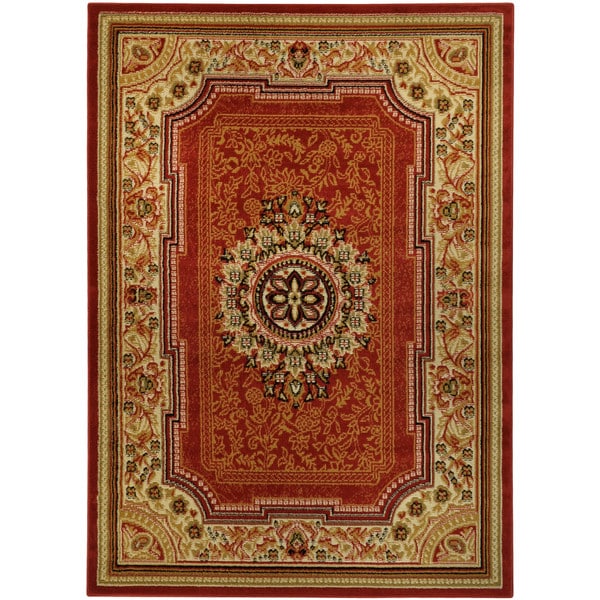 Medallion Traditional Red Area Rug (4'10 x 6'10) - 4'10 x 6'10