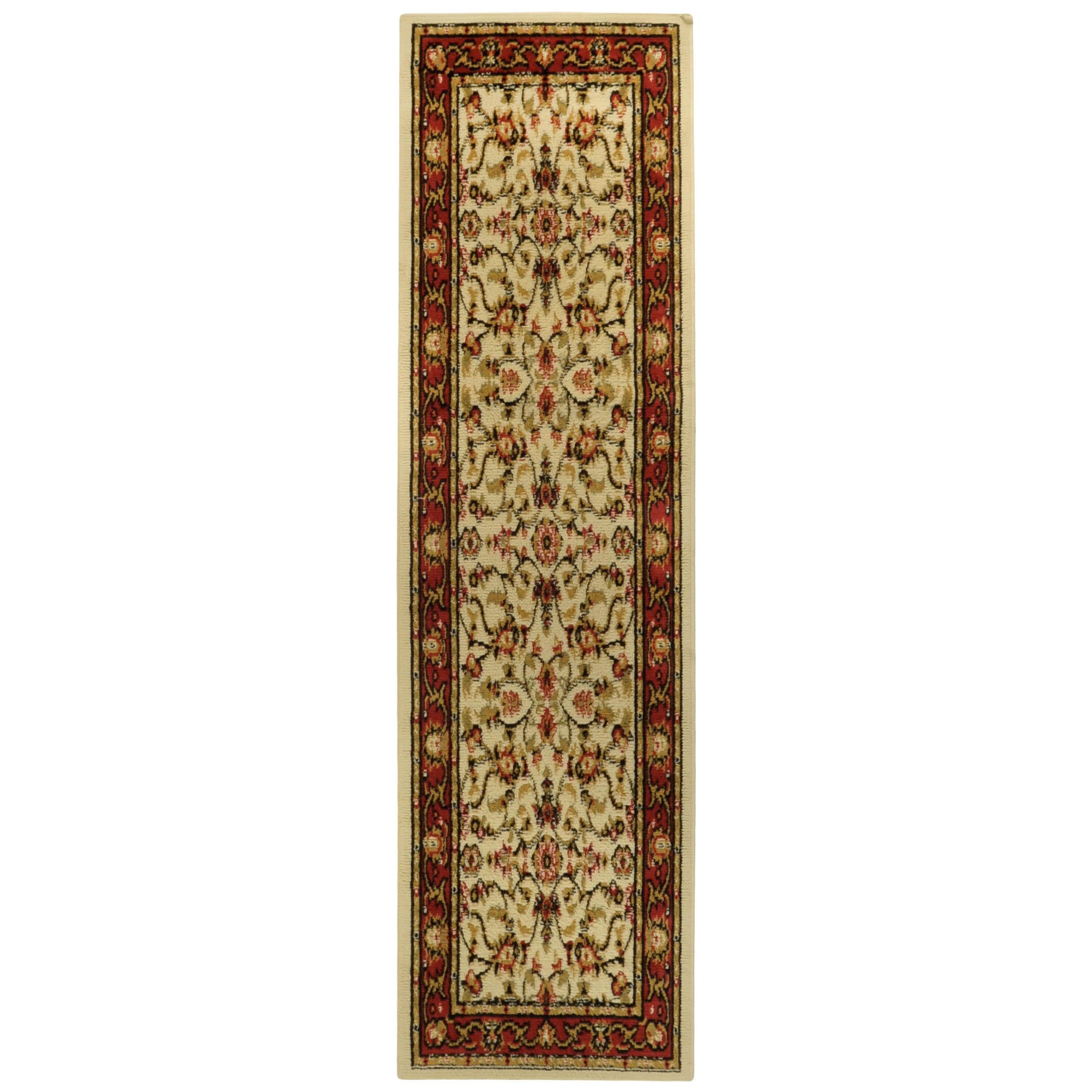 Floral Garden Traditional Ivory Runner Rug (110 X 610)