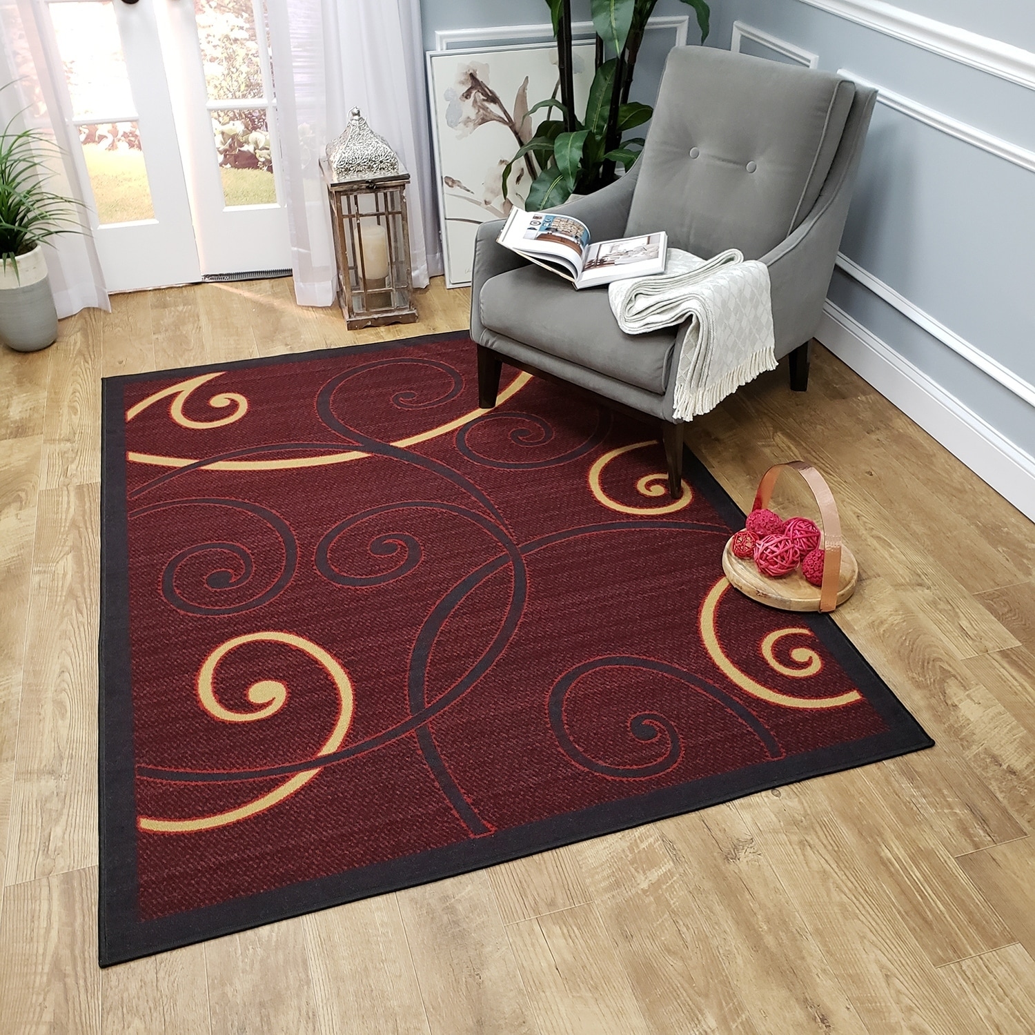 Ephesus Collection Red Tribal Filigree Contemporary Area Rug (33 X 47)