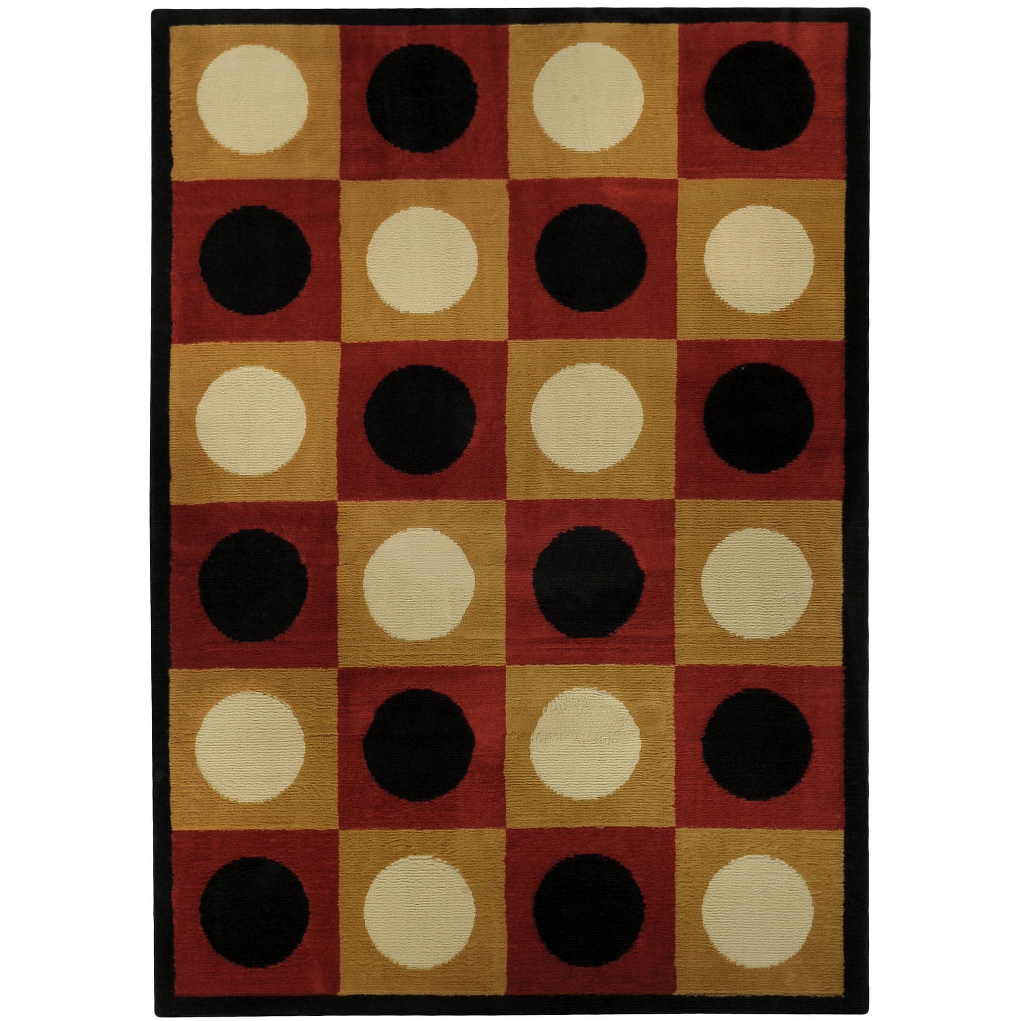 Ephesus Collection Geometric Boxes Dots Contemporary Area Rug (33 X 47)