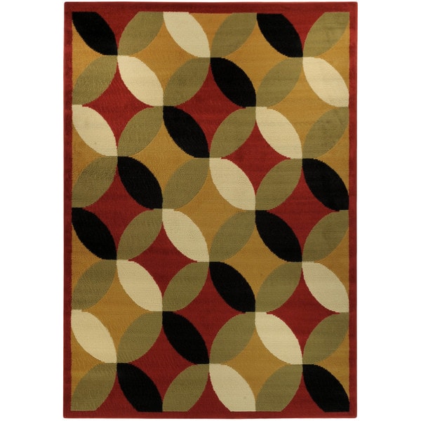 Ephesus Collection Multicolor Glass Print Contemporary Area Rug (82 x