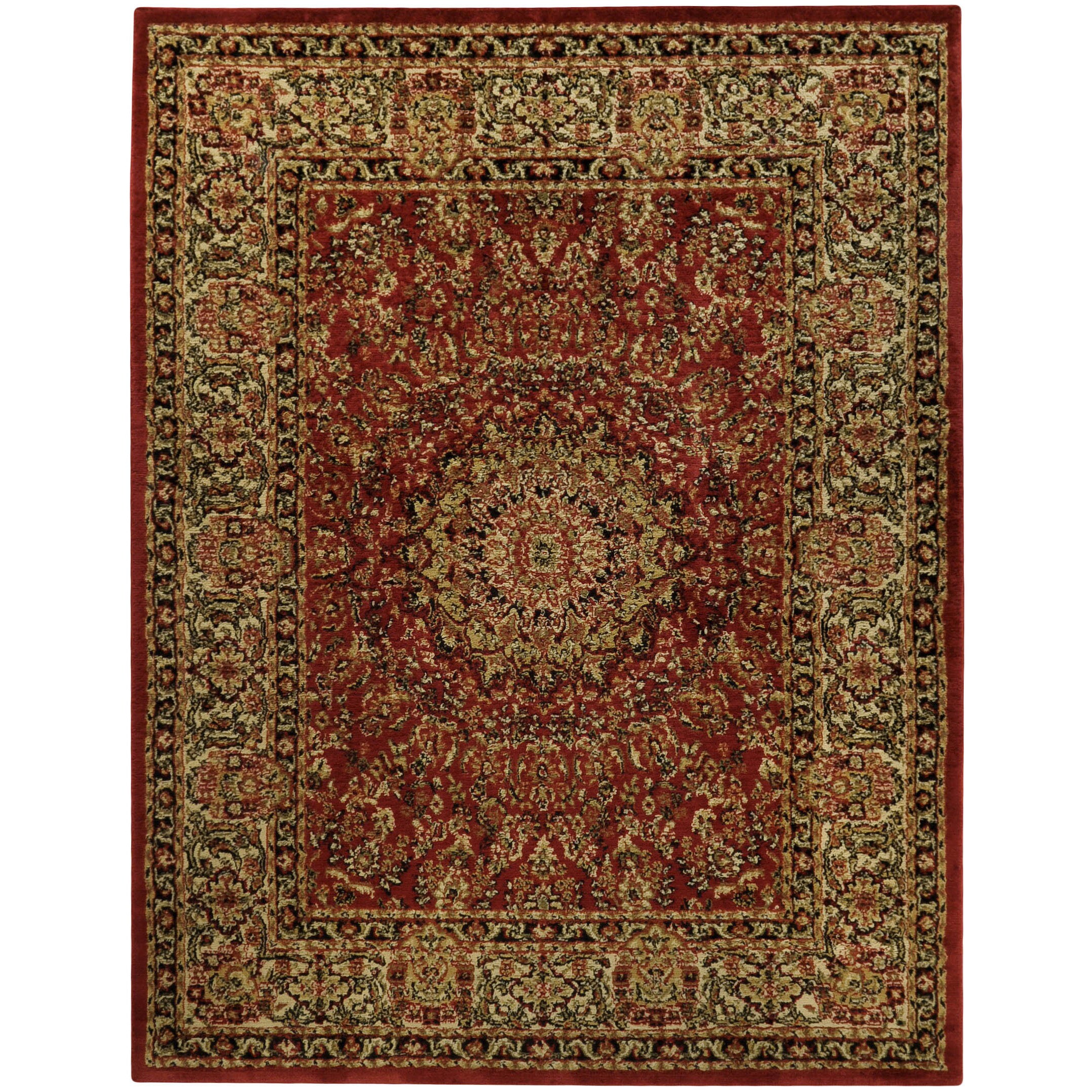 Pasha Collection Medallion Traditional Red Area Rug (53 X 611)