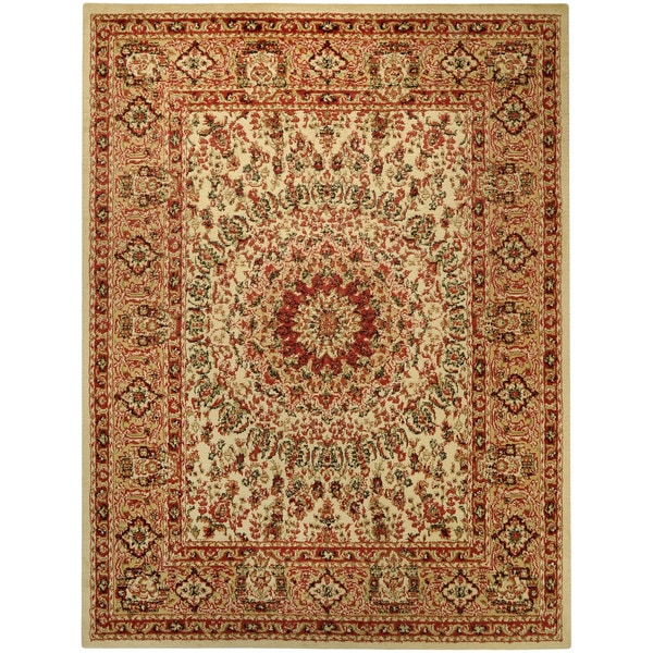 Pasha Collection Medallion Traditional Ivory Area Rug - 5'3 x 6'11