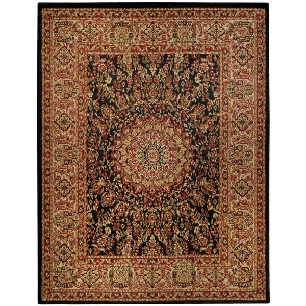 Pasha Collection Medallion Traditional Black Area Rug (53 x 611