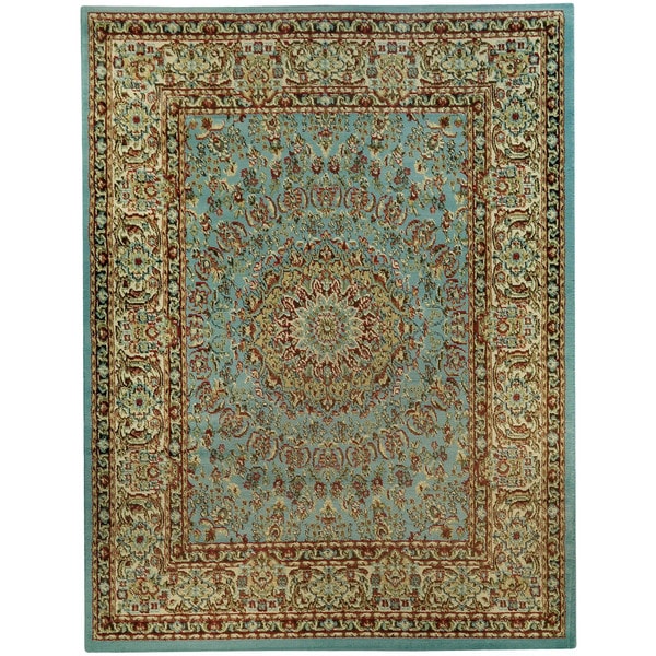 Pasha Collection Medallion Traditional Ocean Blue Area Rug (33 x 5)