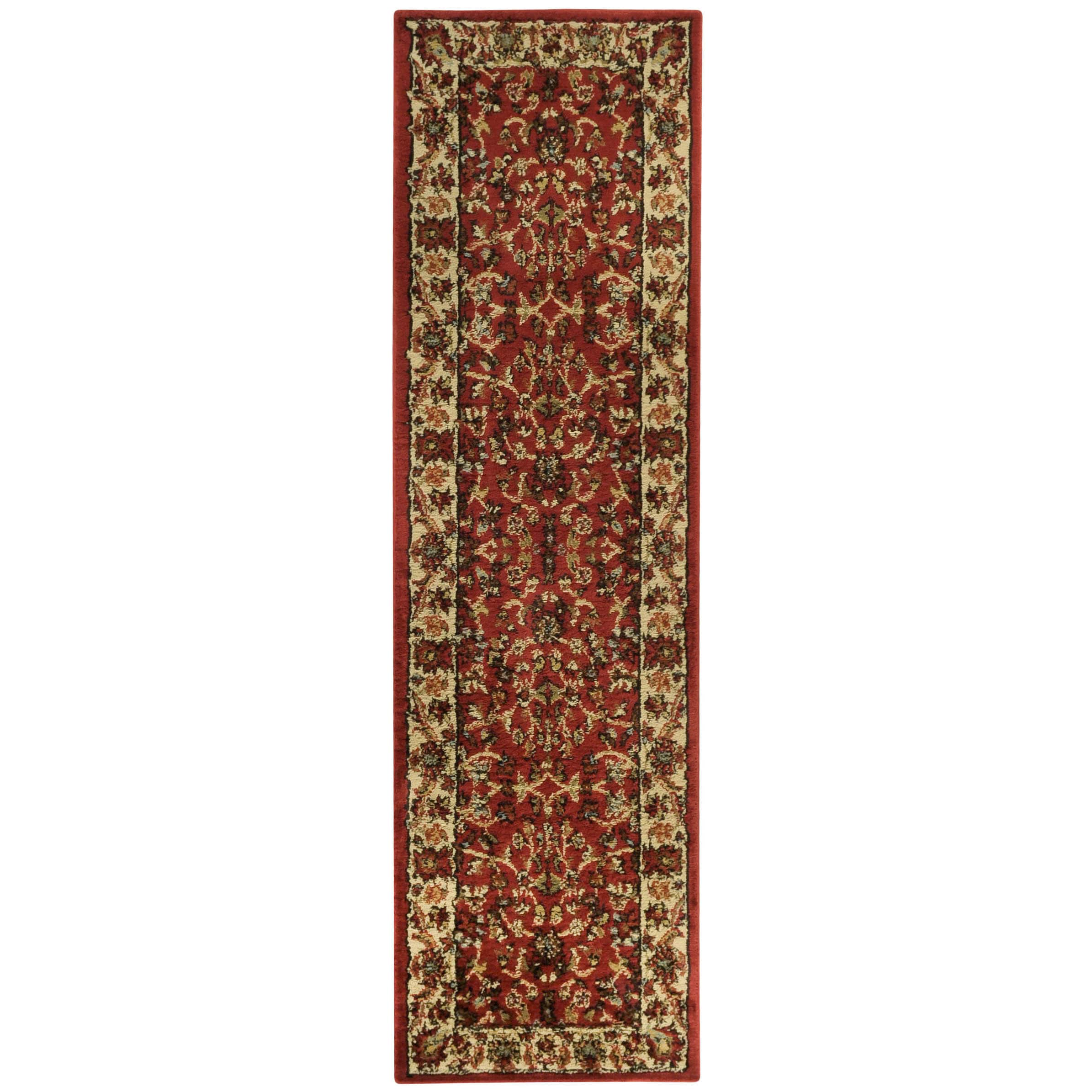 Pasha Collection Traditional Floral Garden Red 111 X 611 Runner Rug