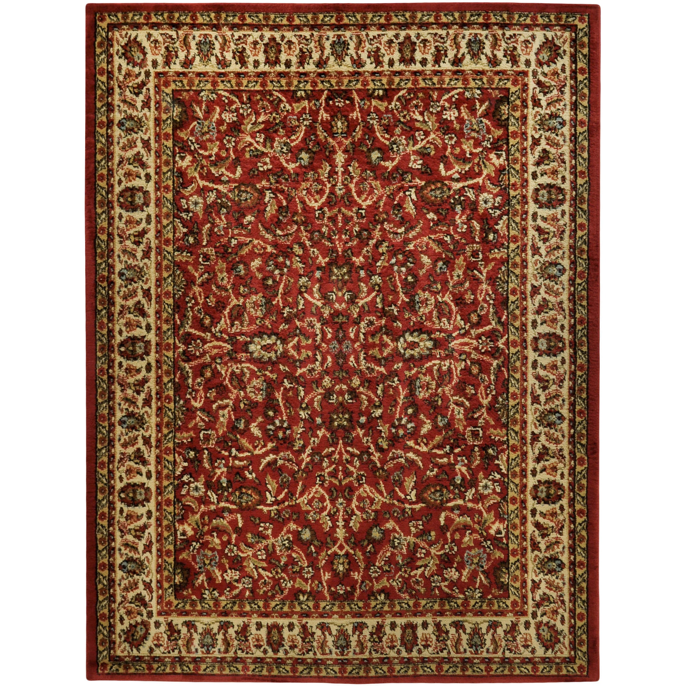 Pasha Collection Traditional Floral Garden Red 33 X 5 Area Rug